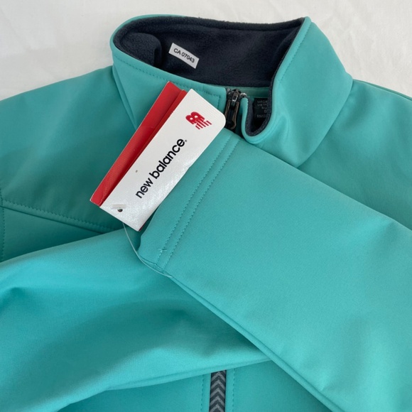New Balance Fleece Lined Zip Jacket Teal Water Wind Resistant Women’s Small NEW - Picture 7 of 16